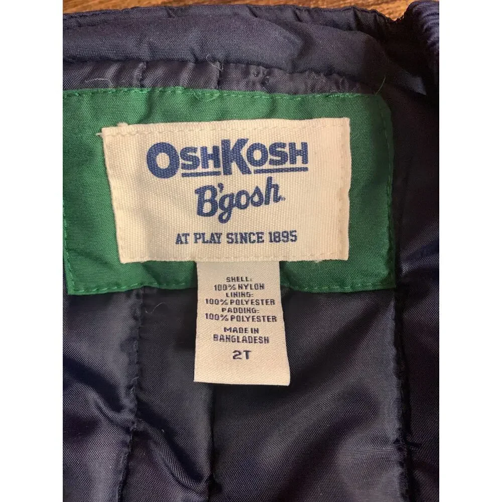 OSHKOSH B’GOSH Unisex Kids Navy Snow/Ski Bib Overalls / Size: 2T